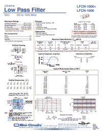 Datasheet LFCN-1000D+ производства Mini-Circuits